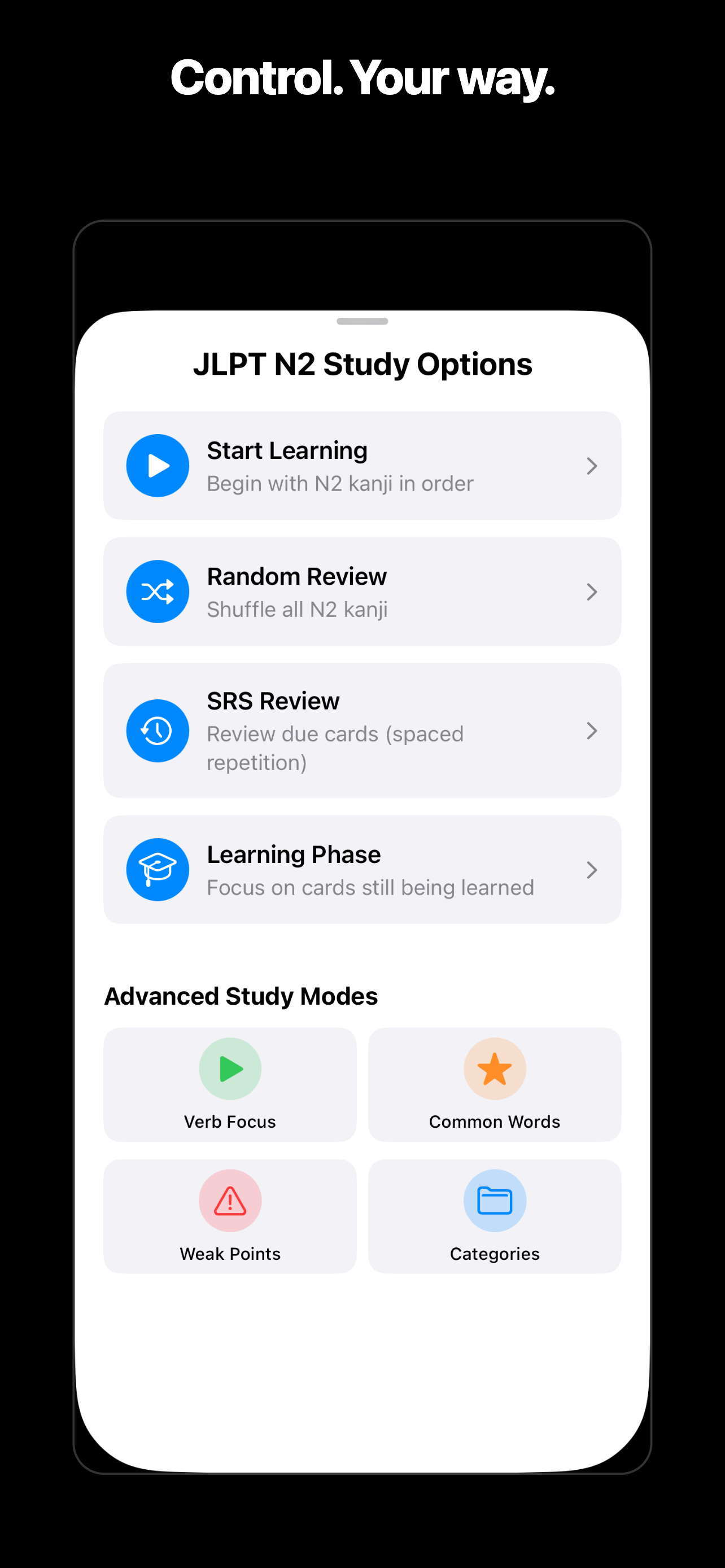Study Options - your way